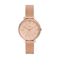 Fossil Women's Jacqueline Date Rose Gold-Tone Stainless Steel Watch