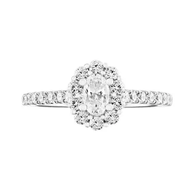 Diamond Revelations 14K White Gold 0.80CTW Oval Bridal Ring