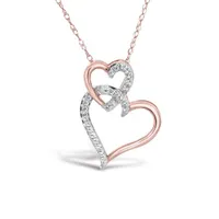 10K Rose Gold Diamond Heart Pendant