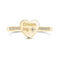 10K Yellow Gold Diamond Heart Ring