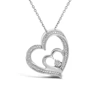 Sterling Silver Diamond Heart Pendant