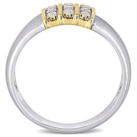 Julianna B 10K Yellow Gold and Sterling Silver White Sapphire Men's Ring
