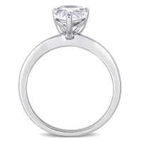 Julianna B 10K White Gold Pear Shape Created Sapphire Solitaire Ring