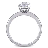 Julianna B 10K White Gold Oval Created Sapphire Solitaire Ring