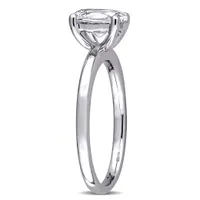 Julianna B 10K White Gold Oval Created Sapphire Solitaire Ring