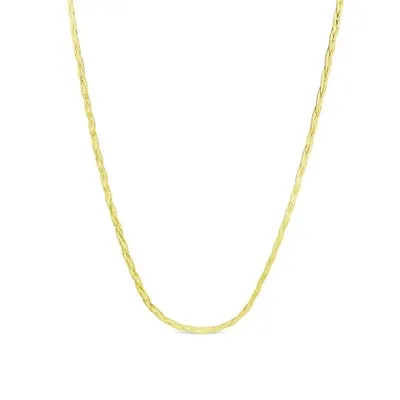 10K Yellow Gold 18" Braided Herringbone Necklace