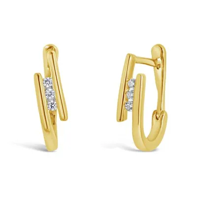 10K Yellow Gold 0.10CTW Diamond Earrings