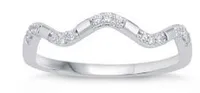 10K White Gold 0.08CTW Diamond Stack Ring