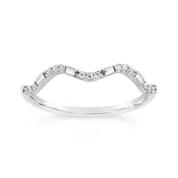 10K White Gold 0.08CTW Diamond Stack Ring