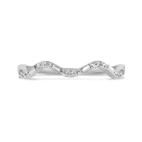 10K White Gold 0.08CTW Diamond Stack Ring