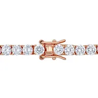 Julianna B Rose Plated Sterling Silver Cubic Zirconia Tennis Bracelet