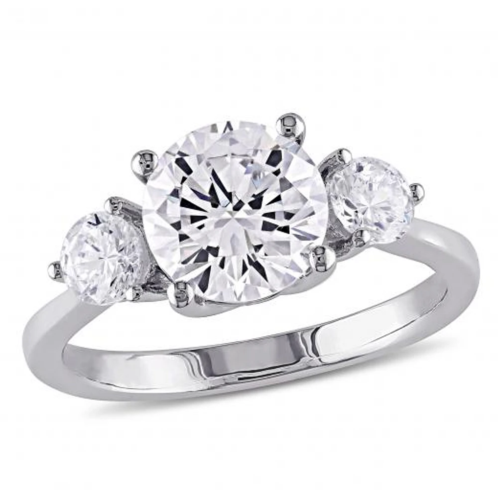 Julianna B Sterling Silver Cubic Zirconia Three-Stone Engagement Ring