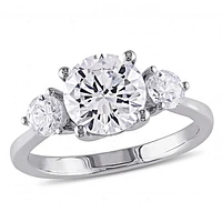 Julianna B Sterling Silver Cubic Zirconia Three-Stone Engagement Ring