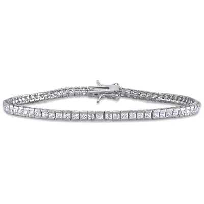 Sterling Silver White Cubic Zirconia Tennis Bracelet