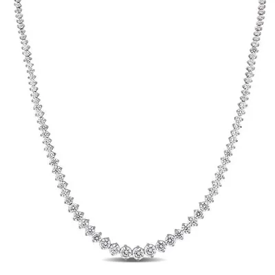 Julianna B Sterling Silver Cubic Zirconia Tennis Necklace