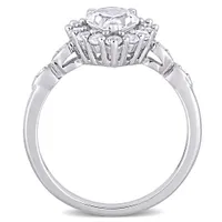 Julianna B 10K White Gold Created Sapphire & Diamond Ring