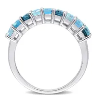 Julianna B Sterling Silver Multi-Colour Blue Topaz Ring