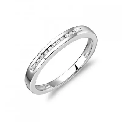 Les Bijoux 10K White Gold 0.10CTW Diamond Channel Set Band