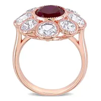 Julianna B 10k Rose Gold Created Ruby & White Sapphire Ring