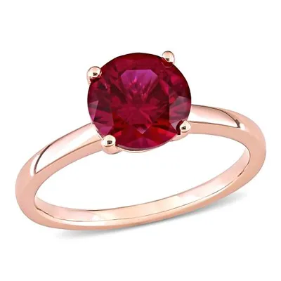 Julianna B 10k Rose Gold Created Ruby Ring