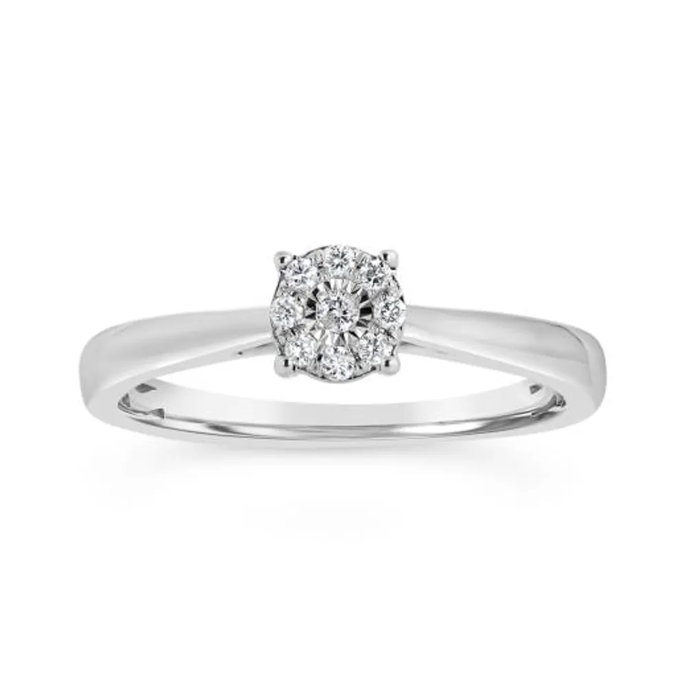 10K White Gold 0.09CTW Diamond Promise Ring