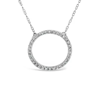 10K White Gold 0.10CTW Diamond Circle Pendant
