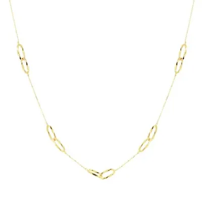 10K Yellow Gold Diamond Cut Paperclip Chain Necklace