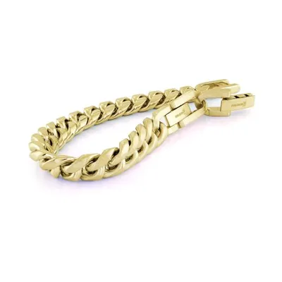 Stainless Steel Gold 12mm 8+.5" Brushed & Polished Bracelet