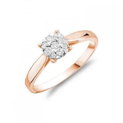 Les Bijoux 10K Rose Gold 0.14CTW Diamond Engagement Ring