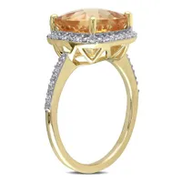 Julianna B 10K Yellow Gold Citrine & Diamond Ring