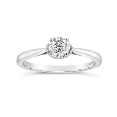 14K White Gold Lab Grown 0.50CT Diamond Solitaire Ring