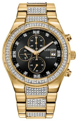Citizen Men's Swarovski Crystal Gold Tone Watch