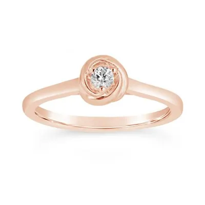 10K Rose Gold 0.09CTW Diamond Promise Ring