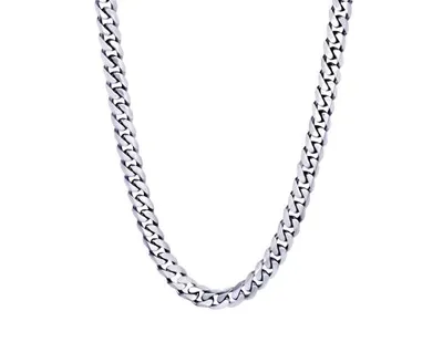 Stainless Steel 7.7mm Curb Link 24" Necklace