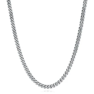 Stainless Steel 7.7mm Curb Link 24" Necklace