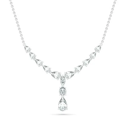 Sterling Silver Created White Sapphire Necklace