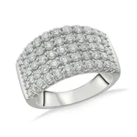 14K White Gold 2.00CTW Diamond Five Row Band