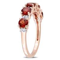 Julianna B Rose Plated Sterling Silver Garnet & White Topaz Ring