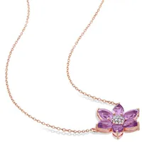 Julianna B 10K Rose Gold Amethyst & Diamond Pendant