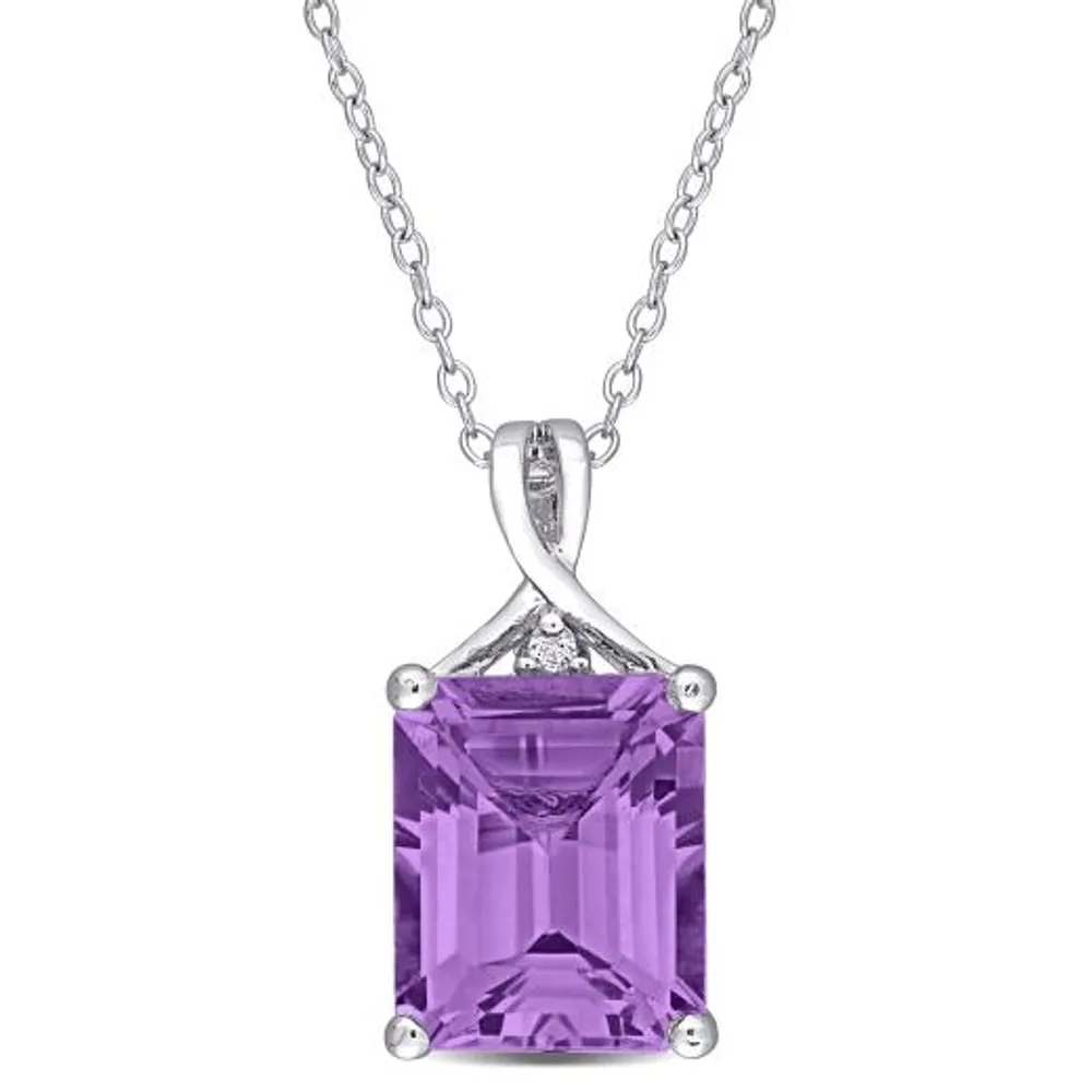 Julianna B Sterling Silver Amethyst & White Topaz Pendant