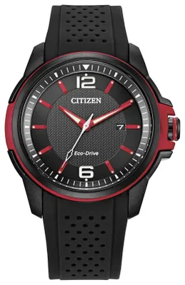 Citizen Men's Drive Black and Red Accent Watch