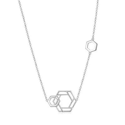 Elle Lattice Hexagon Necklace