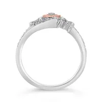 Sterling Silver & 10K Rose Gold 0.04CTW Diamond Mom Ring