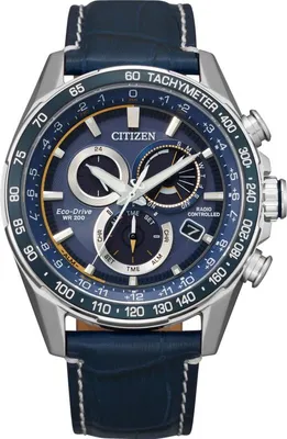 Citizen Men's Perpetual Chrono A-T Blue Leather Watch