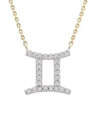 10K Yellow Gold Gemini 0.10CTW Diamond Pendant