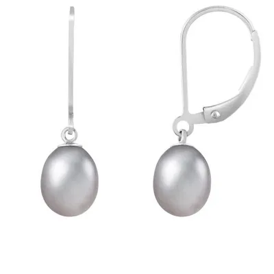 Sterling Silver 7-7.5mm Freshwater Pearl Earrings