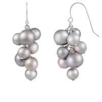 Sterling Silver Gray Freshwater Pearl Earrings