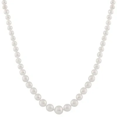 14K Yellow Gold 4-8mm White Freshwater Pearl 18" Necklace