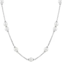 Sterling Silver 8-9mm White Pearls 18" Necklace