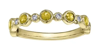 10K Yellow Gold Sapphire & Diamond Ring
